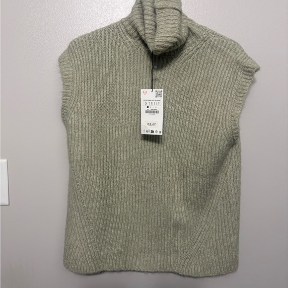 NWT Zara Open Back Sleeveless Turtleneck Sweater - Picture 5 of 8